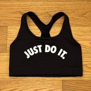Nike Black Sports Bra Dri-Fit Womens Size Medium Just Do It